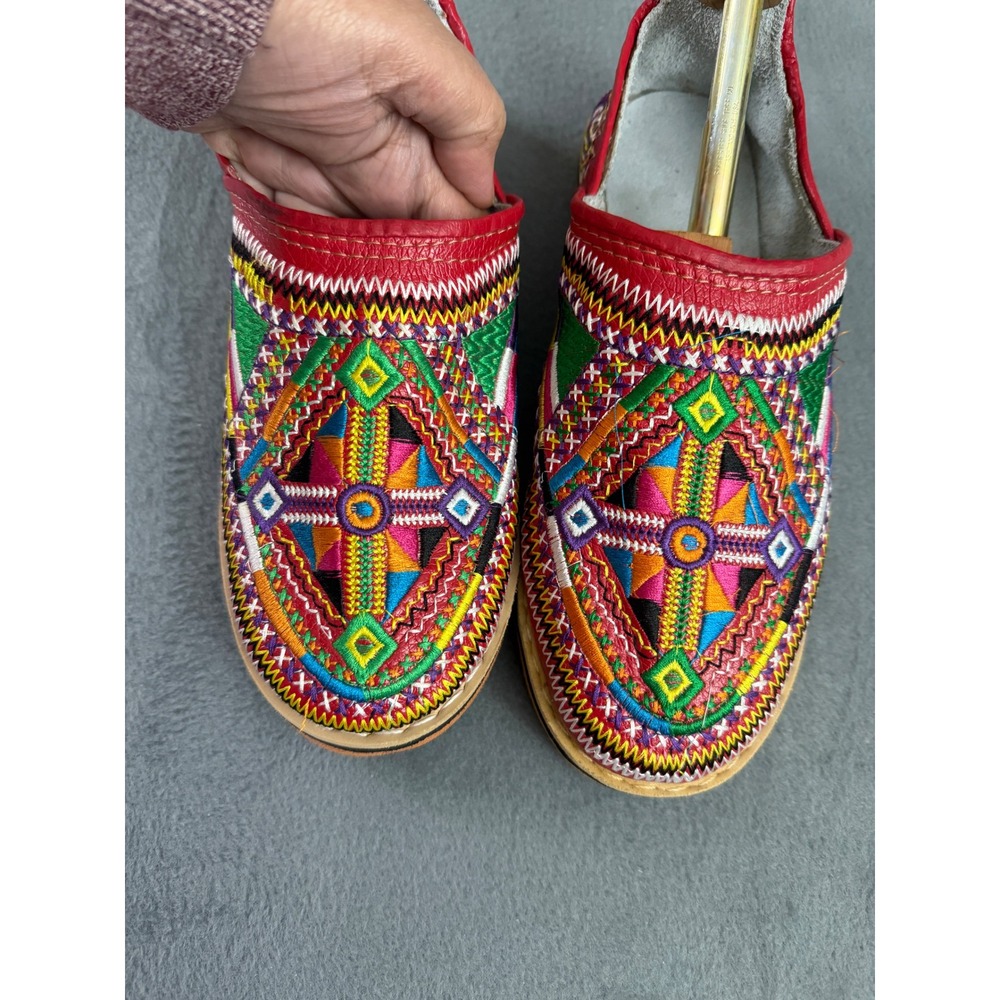 Moroccan Traditional Handmade Stitched‎ Leather Berber Babouches Women's size 9 - Picture 3 of 8